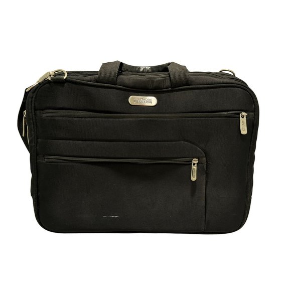 Kenneth Cole Reaction Black Nylon Messenger Computer Bag Carry-On Bag Strap - Picture 1 of 9